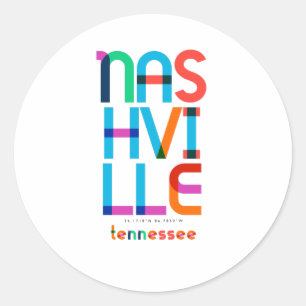 Nashville Tennessee Mitte des Jahrhunderts, Pop-Ar Runder Aufkleber