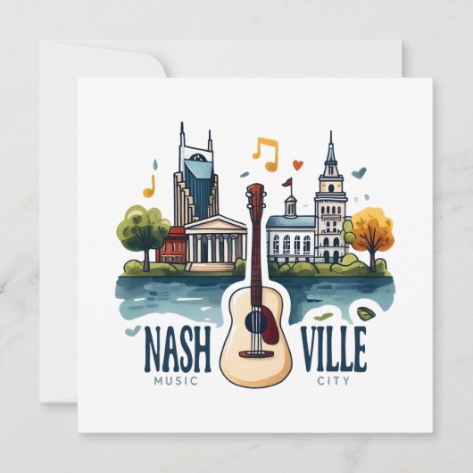 Nashville Tennessee Music City Karte (Vorderseite)