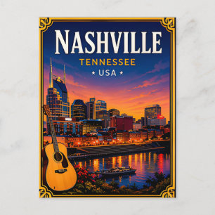 🎸 Nashville Tennessee Music City Postkarte