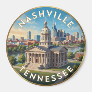 Nashville Tennessee Music City Reise Kunst Magnet