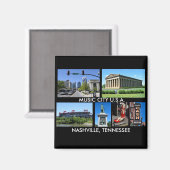 Nashville Tennessee Music City USA Magnet (Vorderseite/Rückseite)