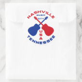 Nashville, Tennessee Music City USA Runder Aufkleber (Tasche)