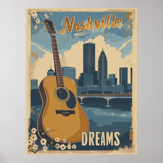 Nashville, Tennessee | Music City Vintag Poster (Vorne)