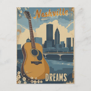 Nashville, Tennessee Music City Vintage Postkarte