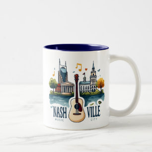 Nashville Tennessee Music City Zweifarbige Tasse