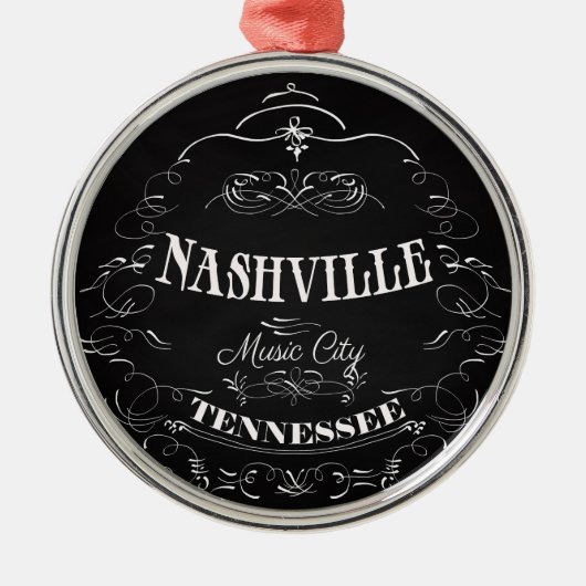 Nashville, Tennessee - Musik-Stadt Ornament Aus Metall (Vorne)