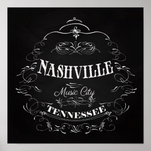 Nashville, Tennessee - Musik-Stadt Poster
