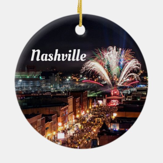 Nashville Tennessee Nightlife Foto Keramik Ornament (Hinten)