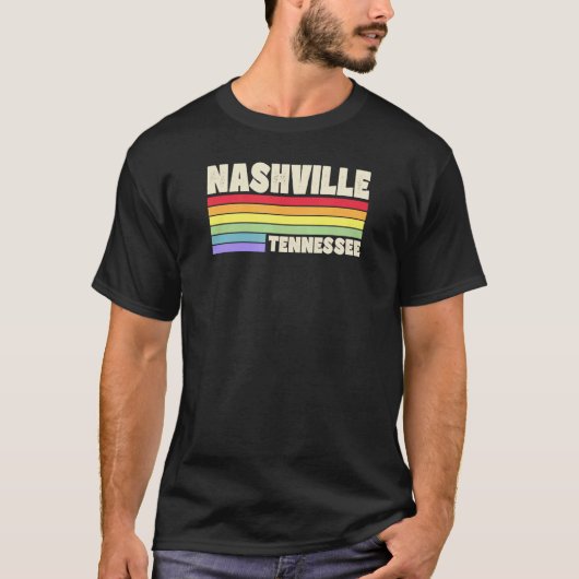 Nashville Tennessee Pride Rainbow Flag Gay Pride T-Shirt (Vorderseite)