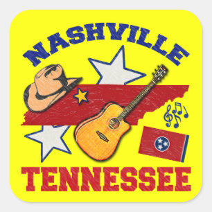 Nashville, Tennessee Quadratischer Aufkleber