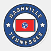 Nashville Tennessee Runder Aufkleber (Vorderseite)