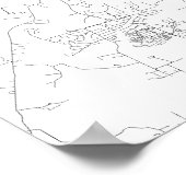 Nashville, Tennessee (schwarz auf weiß) Poster (Ecke)