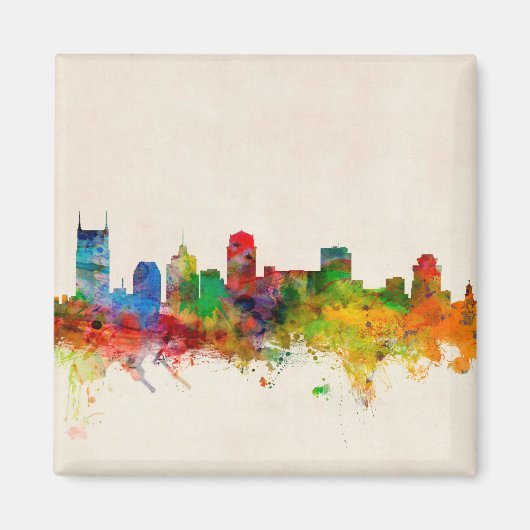 Nashville Tennessee Skyline Cityscape Magnet (Vorne)