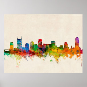 Nashville Tennessee Skyline Cityscape Poster