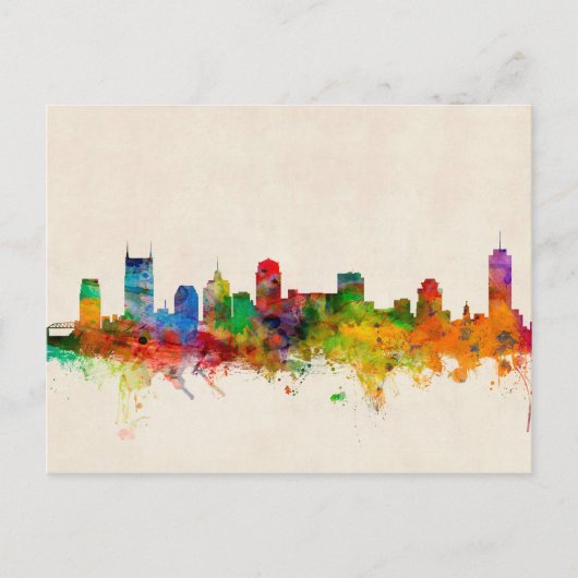 Nashville Tennessee Skyline Cityscape Postkarte (Vorderseite)
