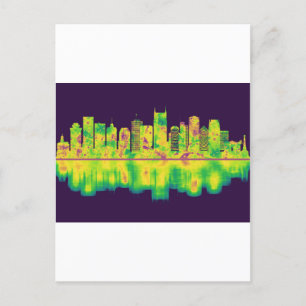 Nashville Tennessee Skyline Feiertagspostkarte