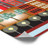 Nashville, Tennessee - Skyline Illustration Poster (Ecke)