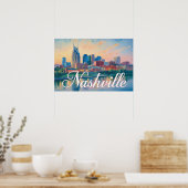 Nashville Tennessee Skyline Impressionist Poster (Küche)
