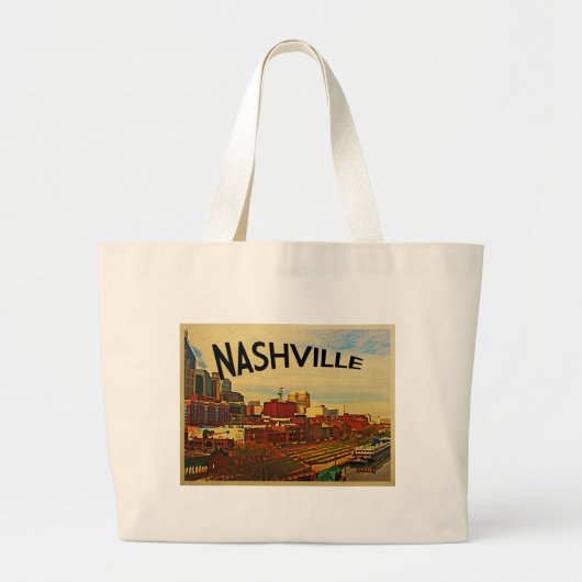Nashville Tennessee Skyline Jumbo Stoffbeutel (Vorne)