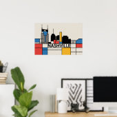 Nashville Tennessee Skyline Modern Art Poster (Heimbüro)