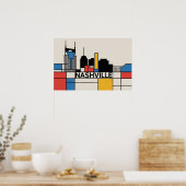 Nashville Tennessee Skyline Modern Art Poster (Küche)