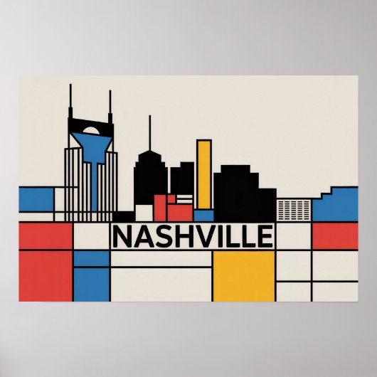 Nashville Tennessee Skyline Modern Art Poster (Vorne)