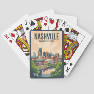 Nashville Tennessee Skyline Reise Kunst Vintage Spielkarten