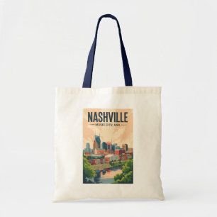 Nashville Tennessee Skyline Reise Kunst Vintage Tragetasche