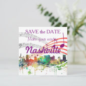 NASHVILLE, TENNESSEE SKYLINE SP - SAVE THE DATE (Stehend Vorderseite)