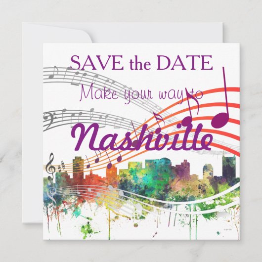 NASHVILLE, TENNESSEE SKYLINE SP - SAVE THE DATE (Vorderseite)
