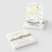 NASHVILLE, TENNESSEE SKYLINE - SteinUntersetzer (Seitenansicht)