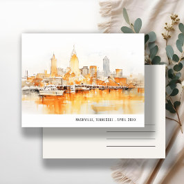 Nashville Tennessee Skyline Watercolor Travel Postkarte