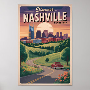 Nashville Tennessee Southern Road Art Poster