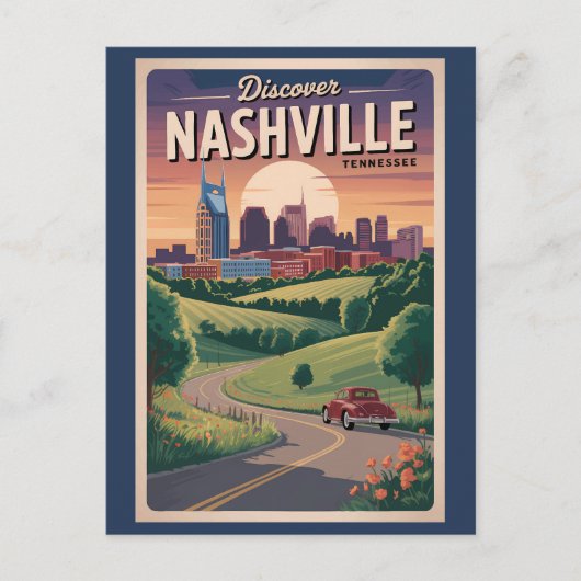Nashville Tennessee Southern Road Art Postkarte (Vorderseite)