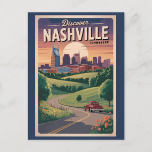 Nashville Tennessee Southern Road Reise Kunst Postkarte