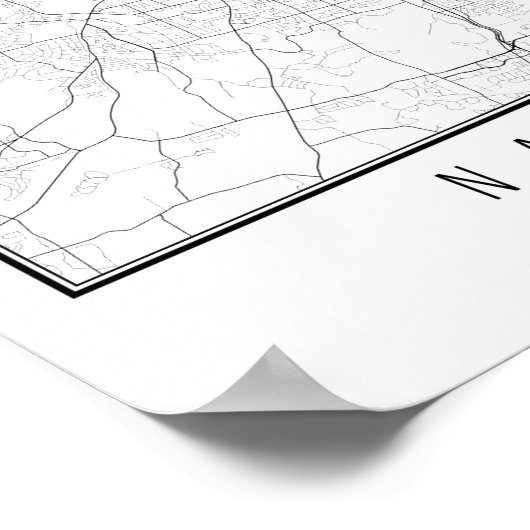 Nashville Tennessee Street Karte Poster (Ecke)