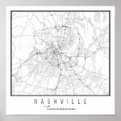 Nashville Tennessee Street Karte Poster (Vorne)