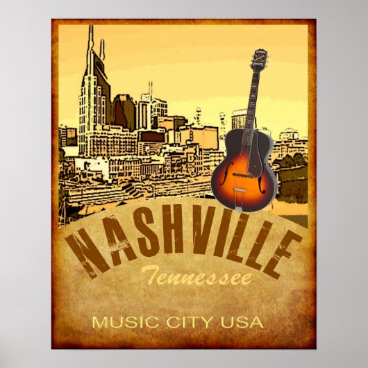 Nashville Tennessee Travel Poster (Vorne)