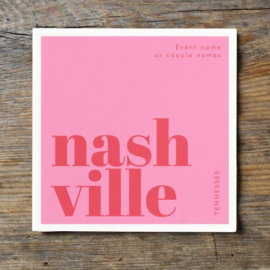 Nashville Tennessee Typografie-Party Serviette