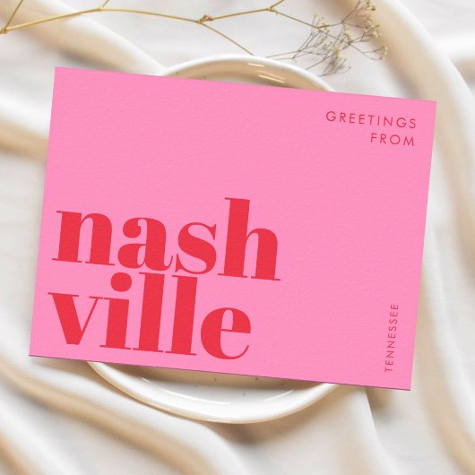 Nashville Tennessee typography Postcard Postkarte