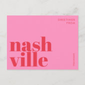 Nashville Tennessee typography Postcard Postkarte (Vorderseite)