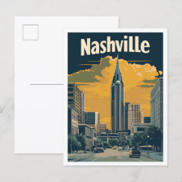 Nashville Tennessee US Vintage Travel Illustration Postkarte