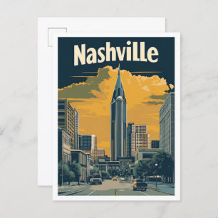 Nashville Tennessee US Vintage Travel Illustration Postkarte