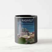Nashville Tennessee Usa City Travel Poster Zweifarbige Tasse (Mittel)