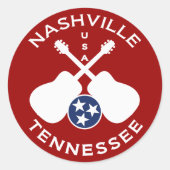 Nashville, Tennessee, USA Runder Aufkleber (Vorderseite)