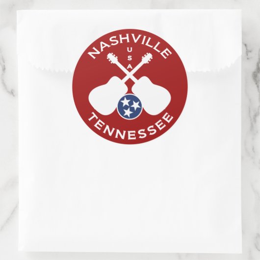 Nashville, Tennessee, USA Runder Aufkleber (Tasche)