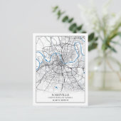 Nashville Tennessee USA Travel City Map Postkarte (Stehend Vorderseite)
