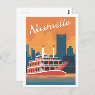 Nashville Tennessee USA Travel Place Illustration Postkarte