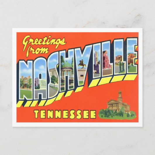Nashville, Tennessee Vintag Big Letters Postcard Postkarte (Vorderseite)