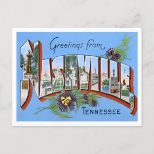 Nashville, Tennessee Vintage-Großbuchstaben-Postka Postkarte